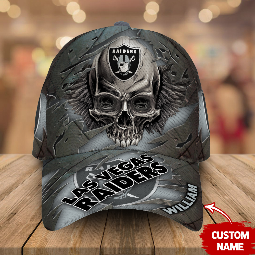 Las Vegas Raiders and Skull Personalized Classic Cap. Gift For Fans.