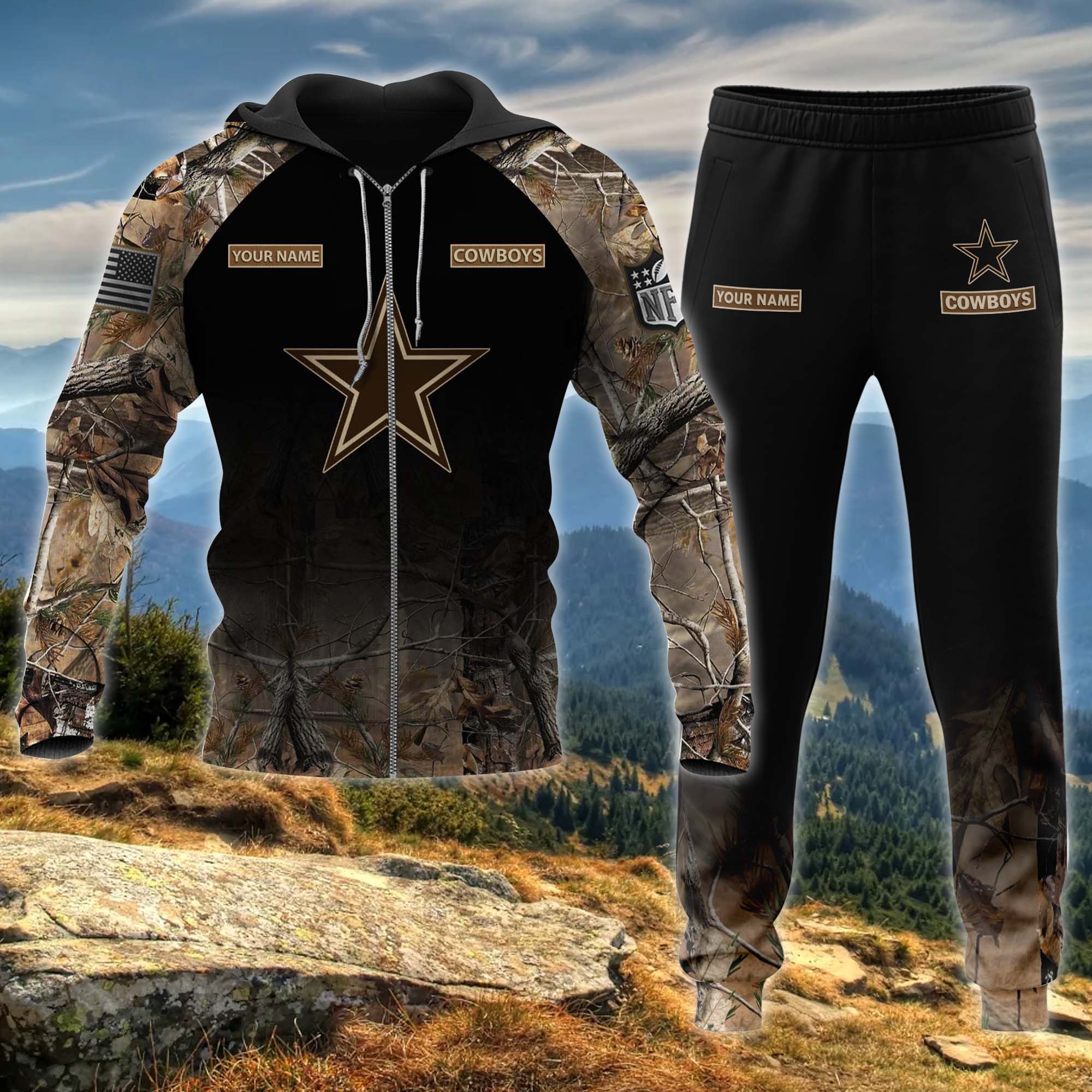 09-Dallas Cowboys -Personalized Your Name hunting camo style-3D