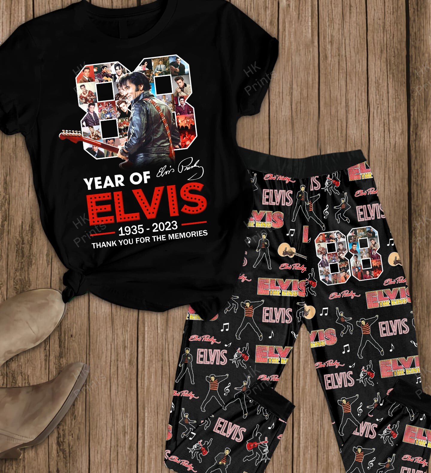 88th Anniversary Elv Short Sleeve Pajamas V2 - Metal Addicted LLC