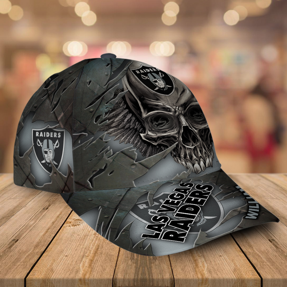 Las Vegas Raiders 3D NFL Lava Skull Classic Cap Custom Name 