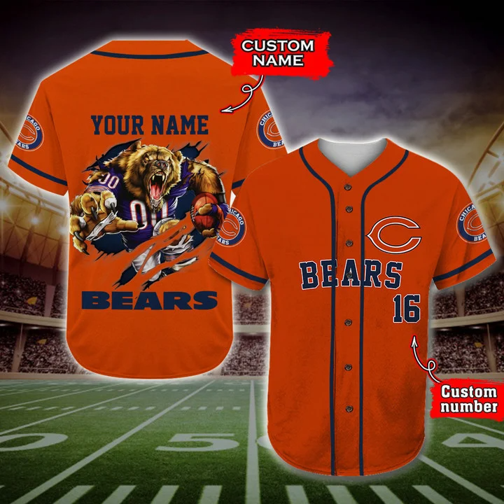 Chicago Bears NFL Baseball Jersey Shirt Custom Number And Name For Fans  Gift - Freedomdesign