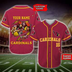 Arizona Cardinals 3d Nfl Personalized Baseball Jersey Fv1120101 in 2023