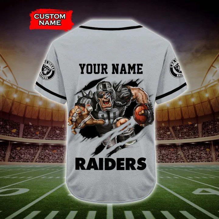 Las Vegas Raiders Custom Name And Number Baseball Jersey NFL Shirt Fan Gifts