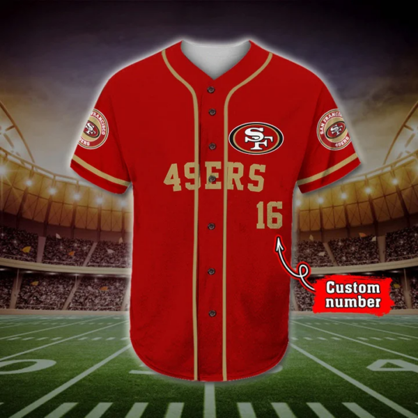 Personalized San Francisco 49ers Baseball Jersey shirt for fans