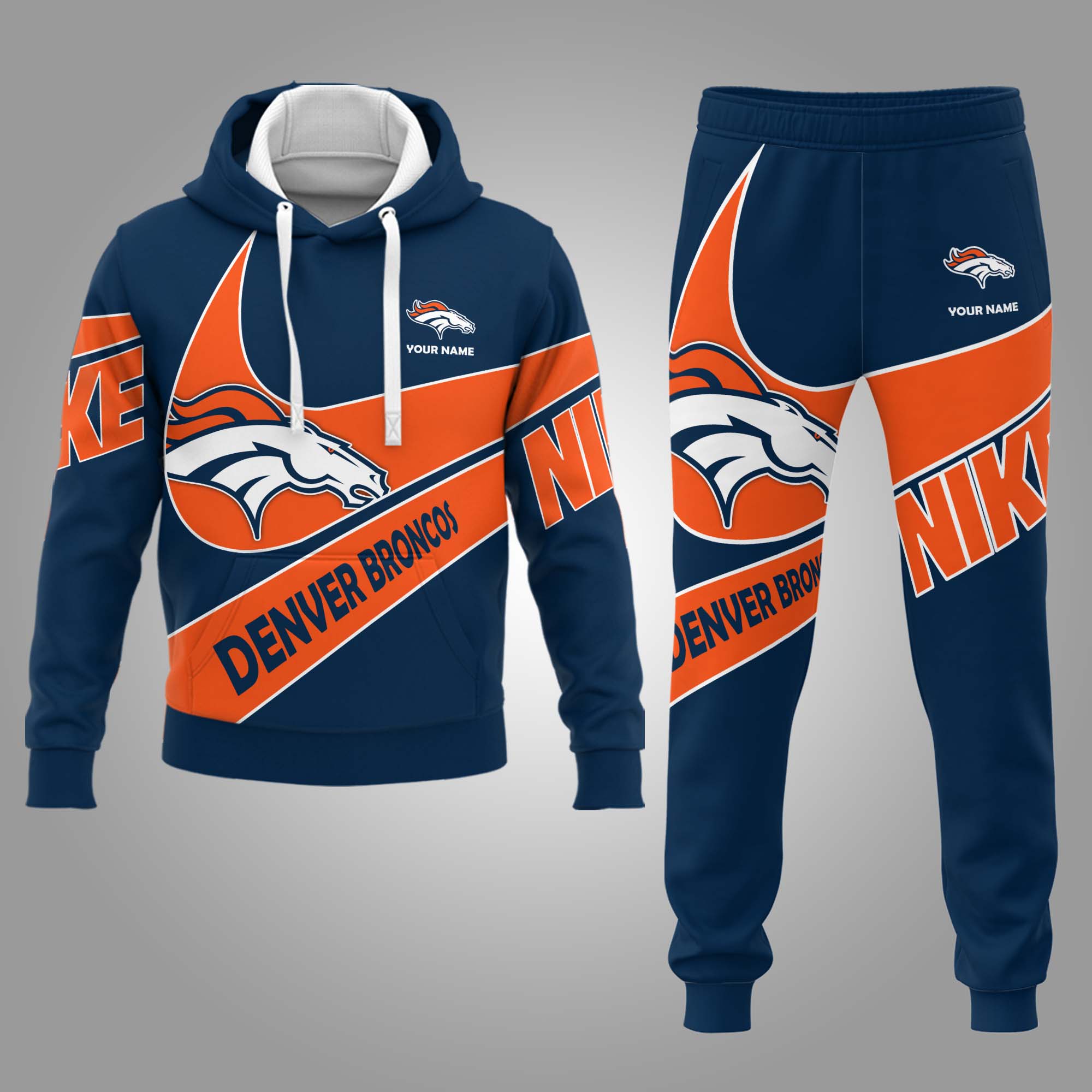 Men / Women Denver Broncos 3D Zipper Hoodie, Denver Broncos Zipper