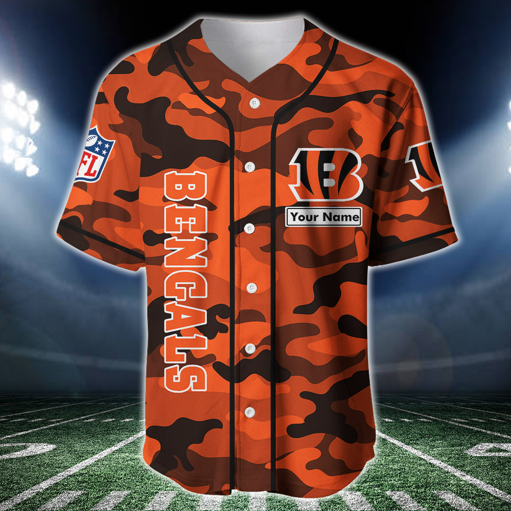 Cincinnati Bengals-NFL BASEBALL JERSEY CUSTOM NAME AND NUMBER Best Gift For  Men And Women Fans