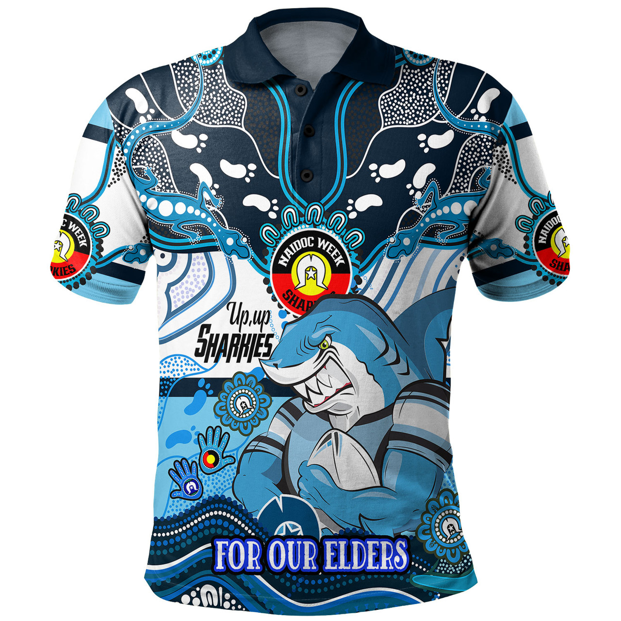 Cronulla-Sutherland Sharks-NRL Australia Naidoc Week Polo Shirt ...