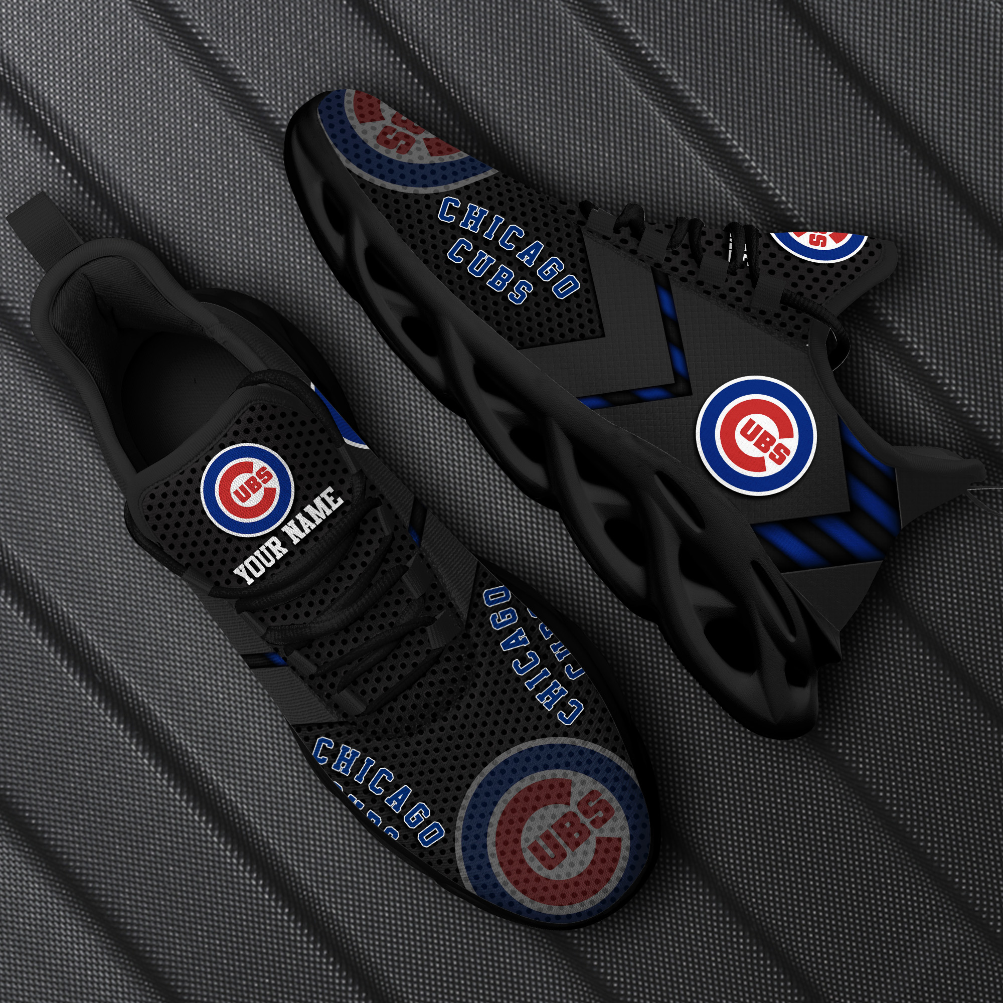 Chicago Cubs MLB Custom Name Max Soul Sneaker - Honeysfashion
