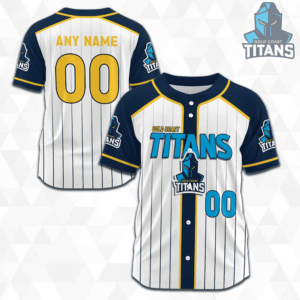 North Queensland Cowboys Custom Name & Number NRL Baseball Jersey