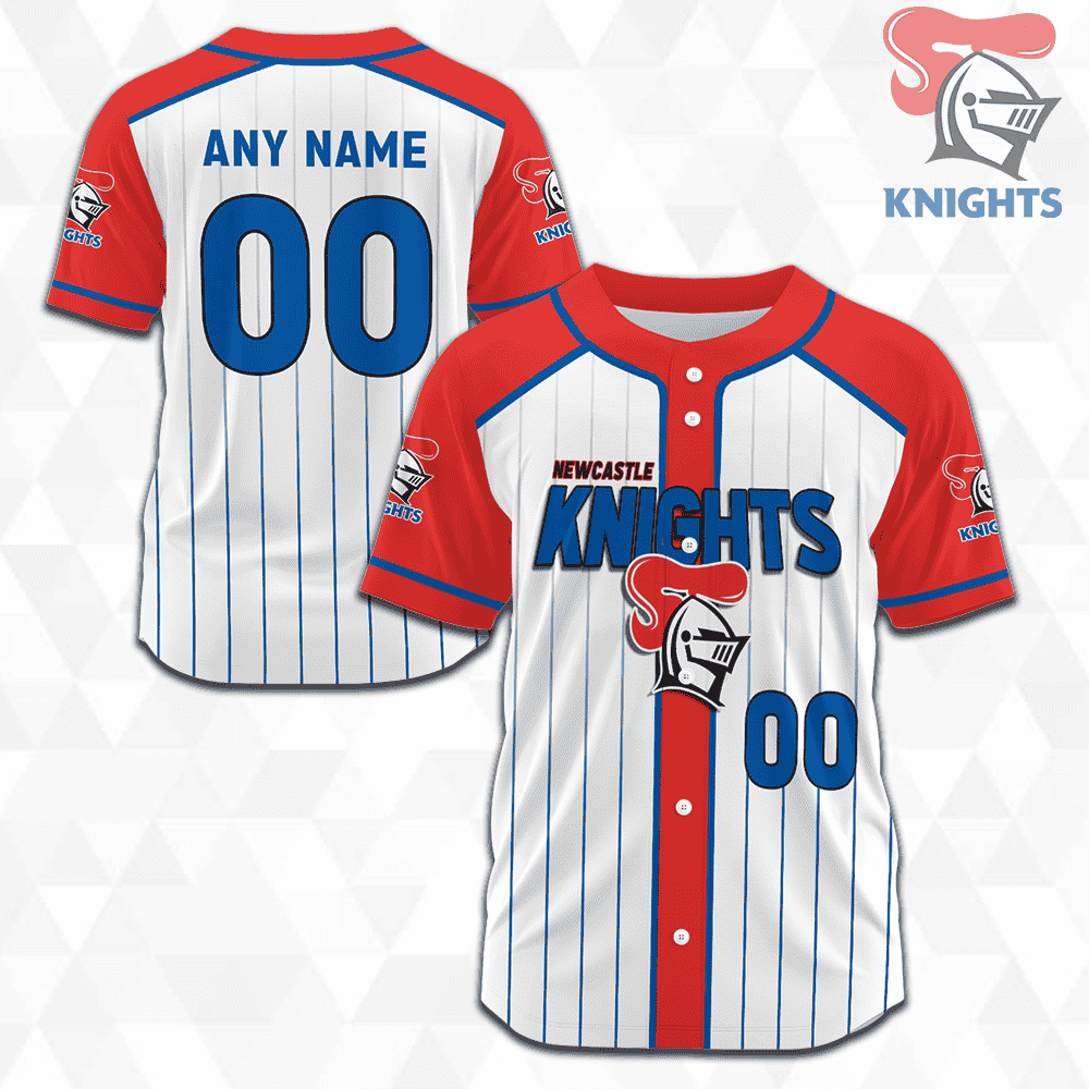 Newcastle Knights Custom Name & Number NRL Baseball Jersey Best