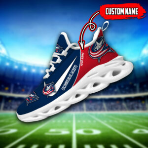 Custom Name NHL Columbus Blue Jackets Personalized Name Ultra Max Soul  Sneakers For Men And Women
