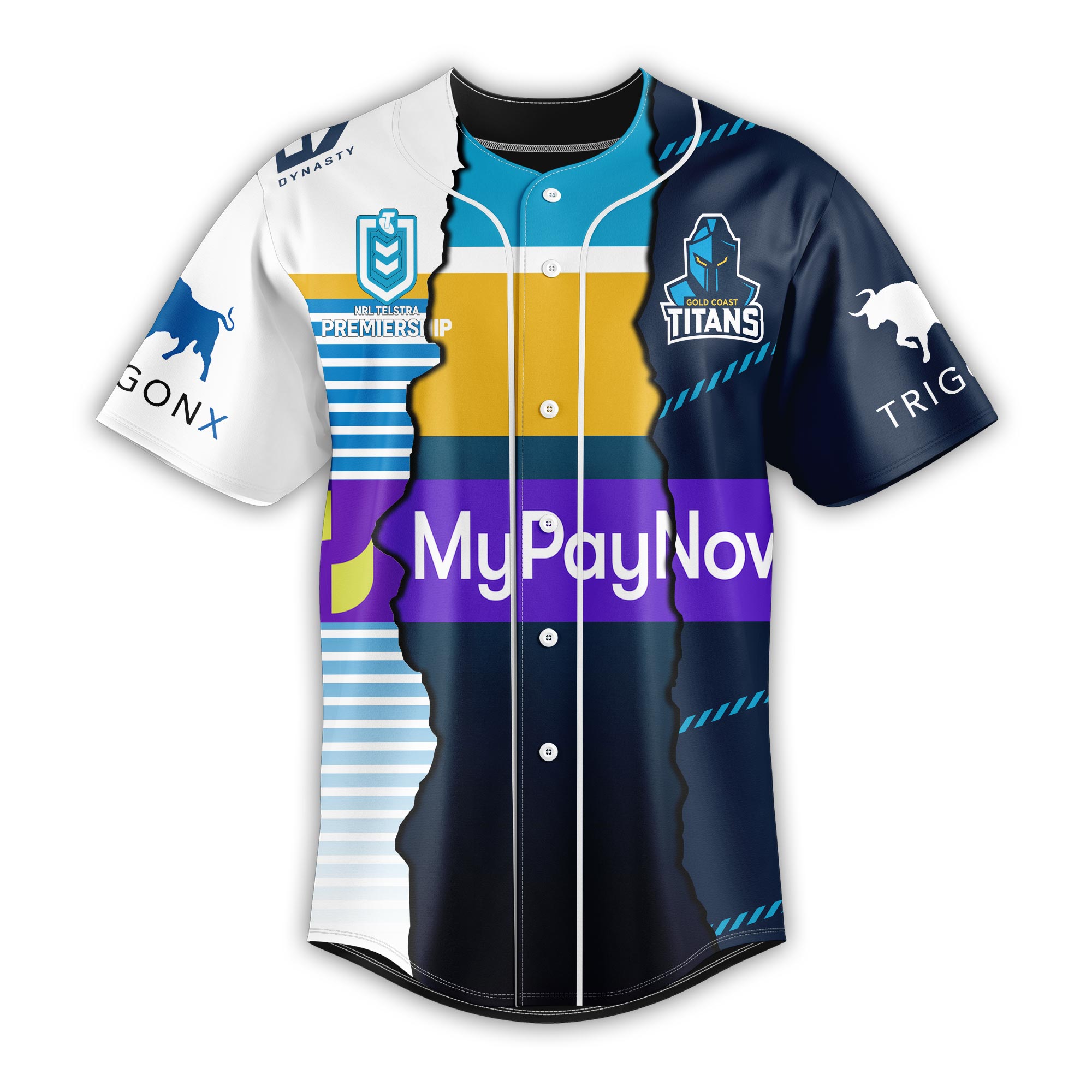 Gold Coast Titans Custom Name & Number NRL Baseball Jersey Best Gift For Men  And Women Fans